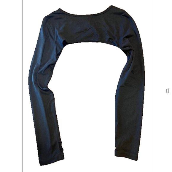 Long Sleeve Cut Out Bolero Shrug Crop Top With Thumbholes S/M - Picture 3 of 4